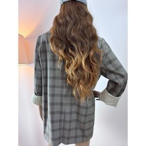 Women's Plaid Double-Breasted Blazer